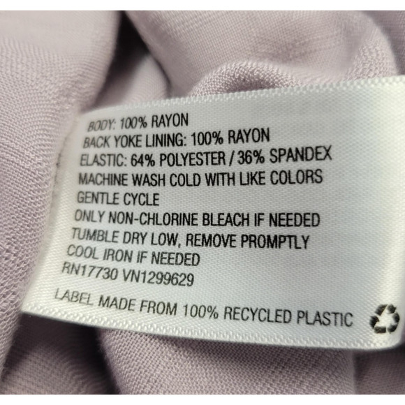 Knox Rose Shirt Womens Medium Purple Sleeveless Button Front Smocked - Picture 9 of 11